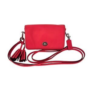 Coach Legacy Penny Turn-Lock Crossbody Bag Purse Coral Pink 19914